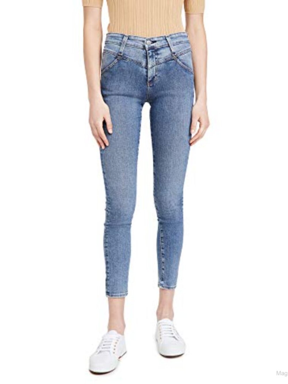 High Rise Skinny Ankle Jeans Woven Cotton Blend Casual